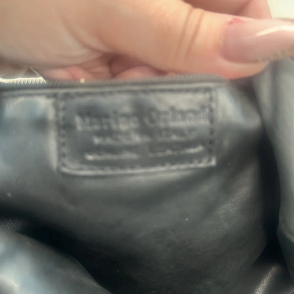 Marino Orlandi Bucket black leather and nylon swing bag